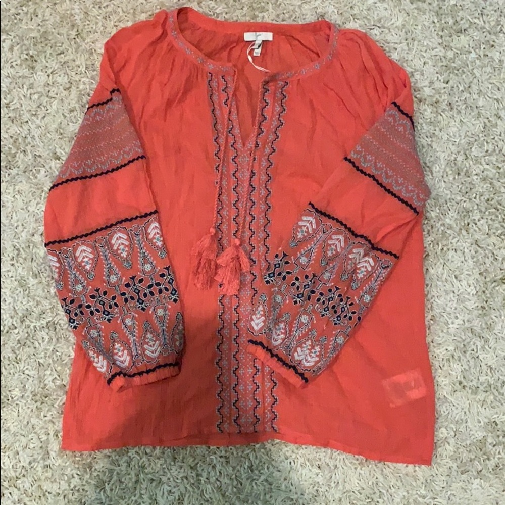 Joie embroidered blouse size S